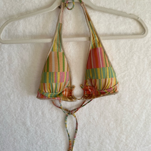 Becca Mira Halter Swimsuit Top Multicolor Shimmer Size S/P NWOT - Picture 7 of 11